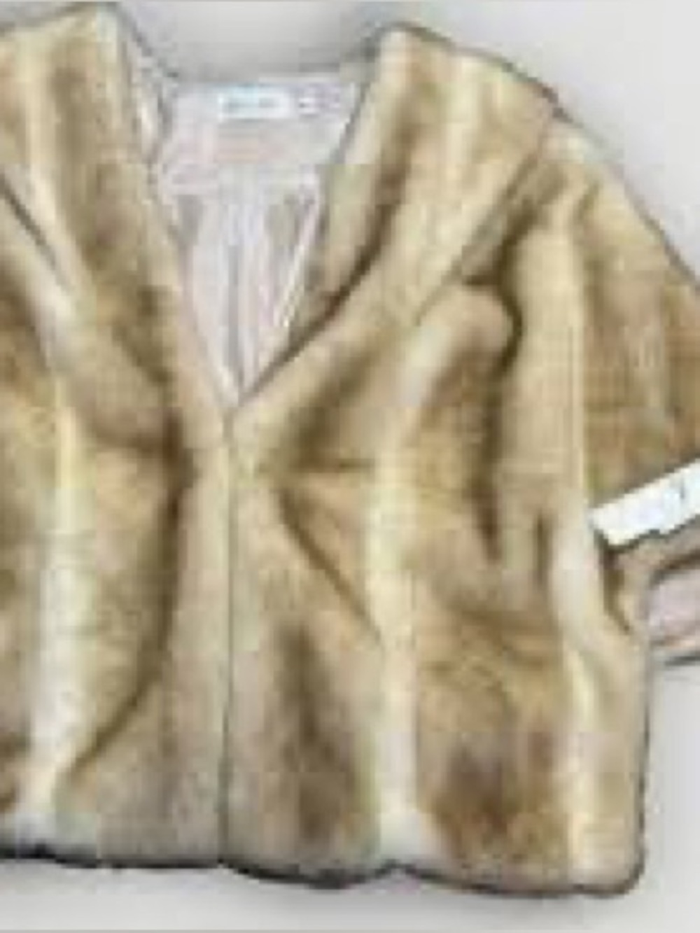 Eliza J Cropped Teddy Jacket in Tan